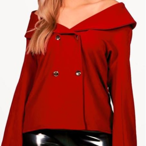 Plus Size off the Shoulder Jacket - Picture 2 of 5